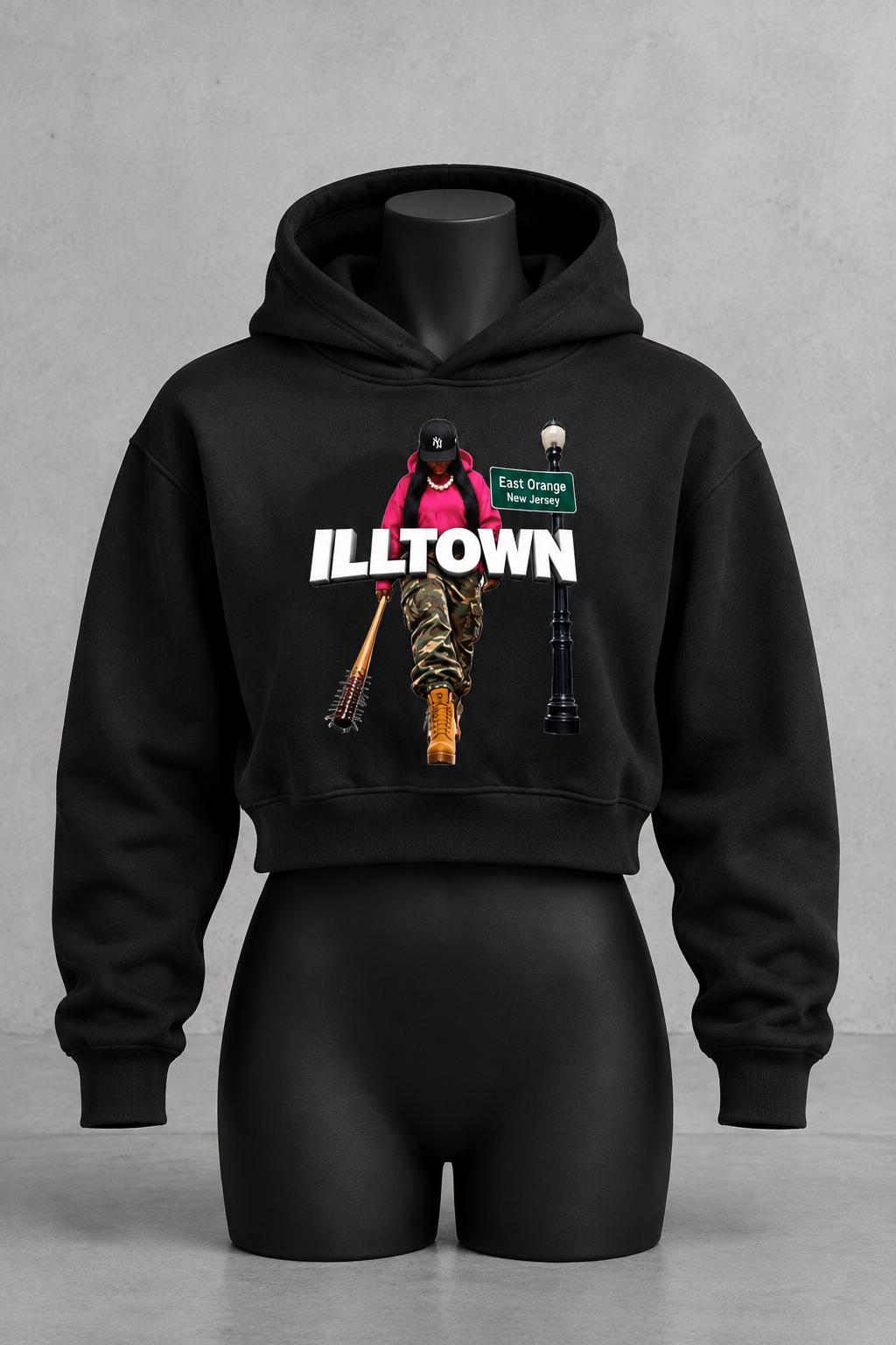 ILLTOWN SISTER Cropped Hoodie