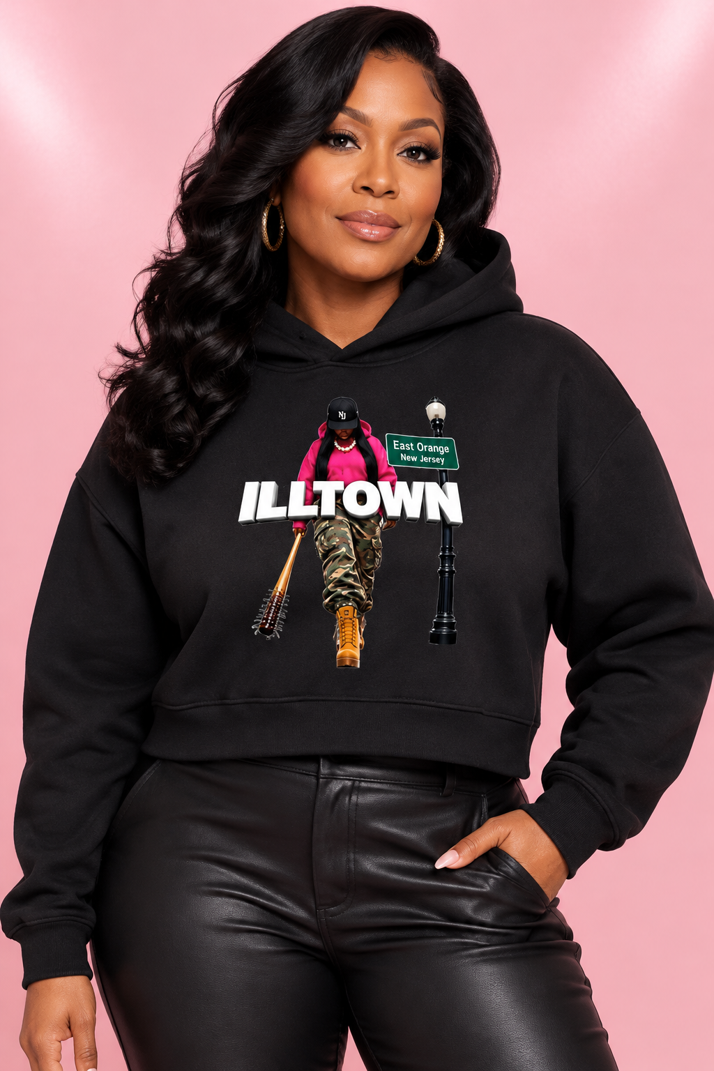ILLTOWN SISTER Cropped Hoodie